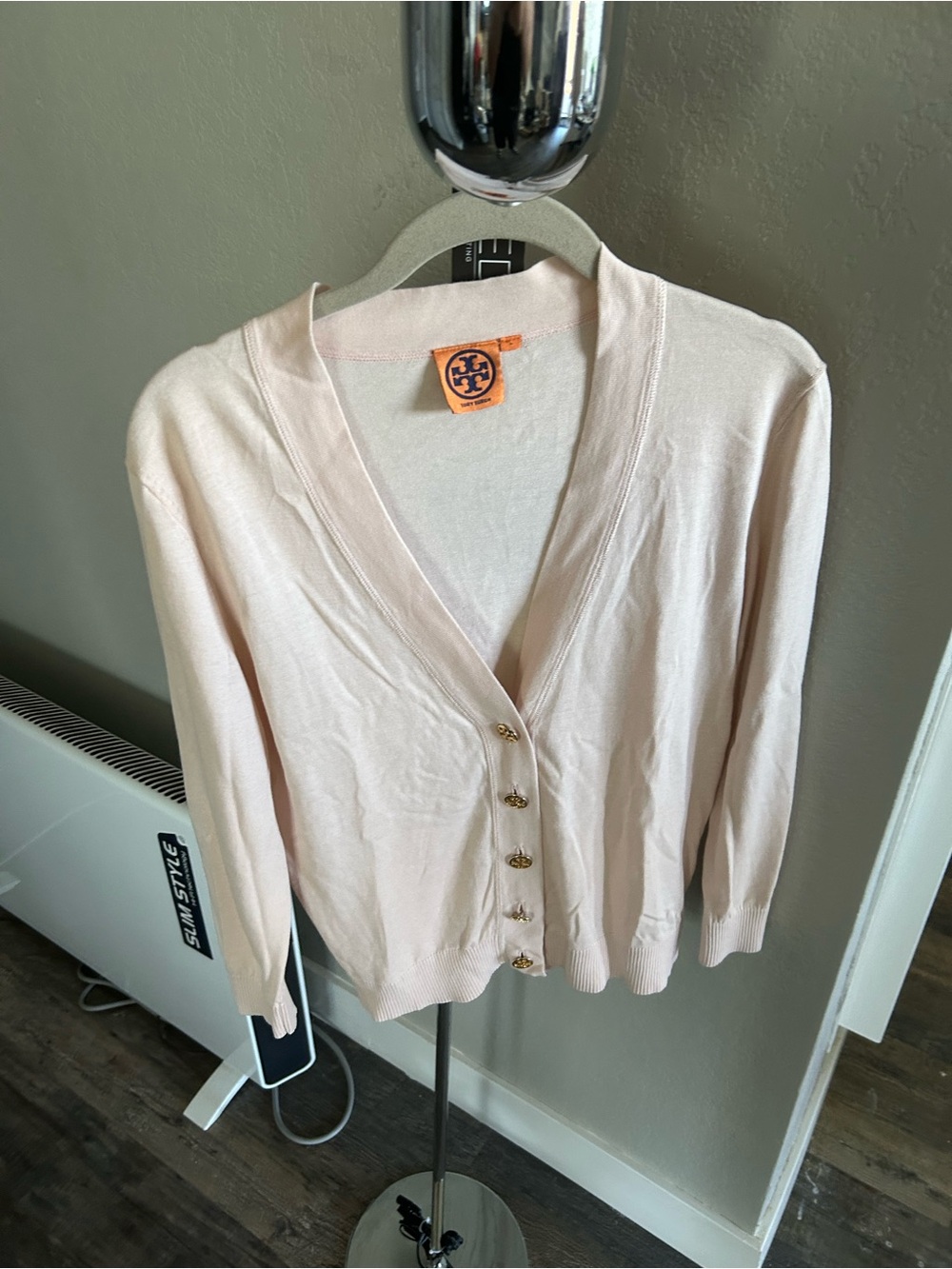 Tory Burch Pale Pink V-Neck Button Cardigan